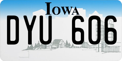 IA license plate DYU606