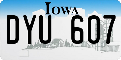 IA license plate DYU607