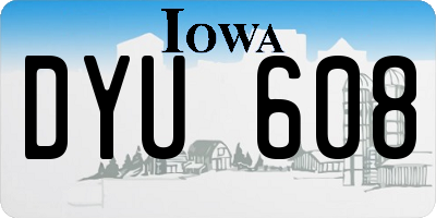 IA license plate DYU608