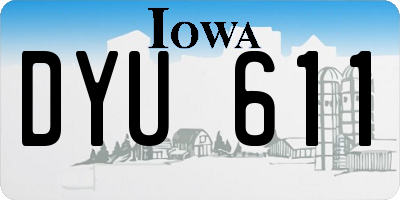 IA license plate DYU611