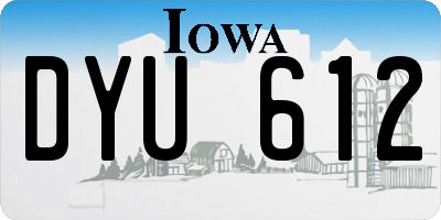 IA license plate DYU612