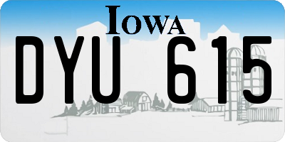 IA license plate DYU615