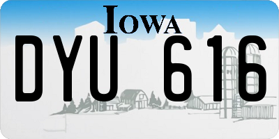 IA license plate DYU616
