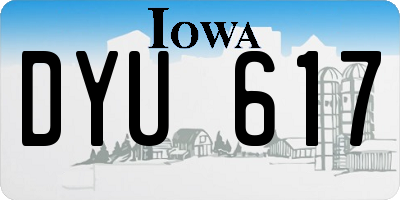 IA license plate DYU617