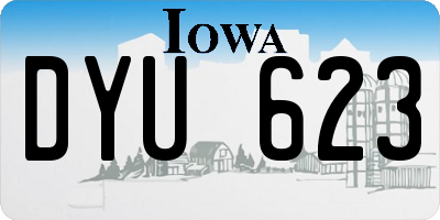 IA license plate DYU623
