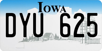 IA license plate DYU625