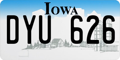 IA license plate DYU626