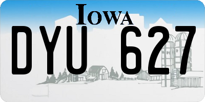 IA license plate DYU627