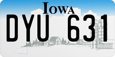 IA license plate DYU631