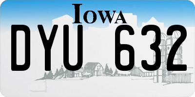 IA license plate DYU632