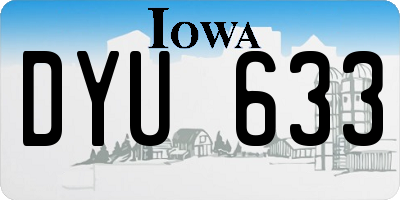 IA license plate DYU633