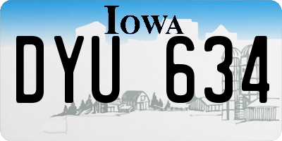 IA license plate DYU634