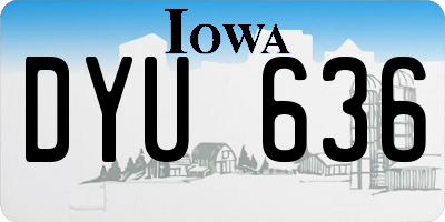 IA license plate DYU636