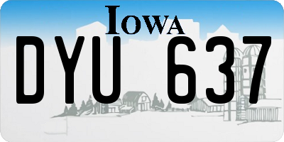 IA license plate DYU637