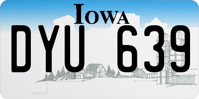 IA license plate DYU639