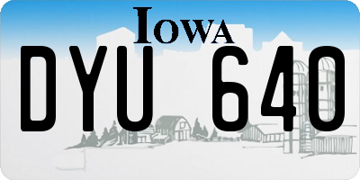IA license plate DYU640