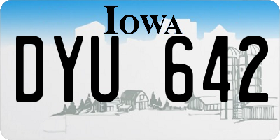 IA license plate DYU642