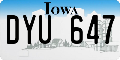 IA license plate DYU647