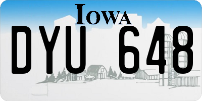 IA license plate DYU648