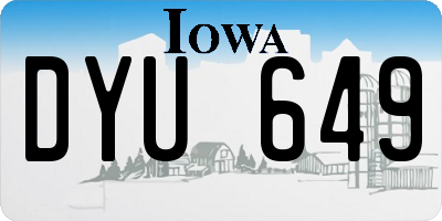 IA license plate DYU649