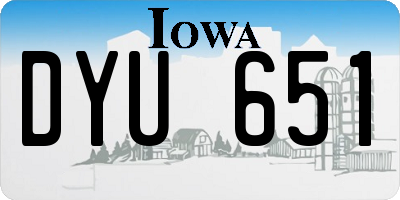 IA license plate DYU651