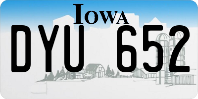 IA license plate DYU652