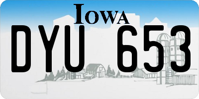 IA license plate DYU653