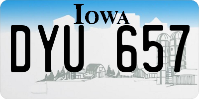 IA license plate DYU657
