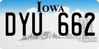 IA license plate DYU662