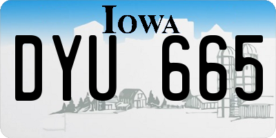 IA license plate DYU665