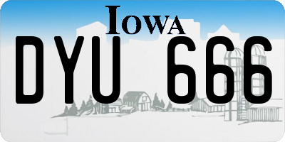 IA license plate DYU666