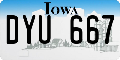 IA license plate DYU667