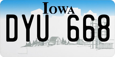 IA license plate DYU668