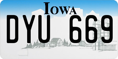 IA license plate DYU669