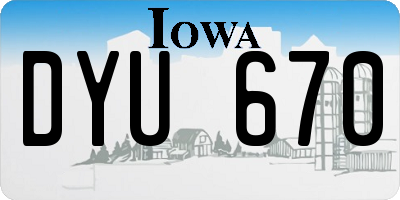IA license plate DYU670