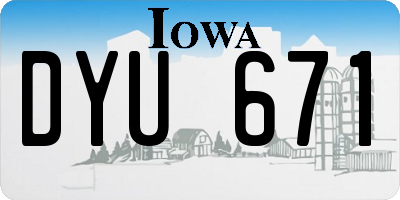 IA license plate DYU671