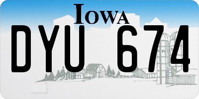 IA license plate DYU674