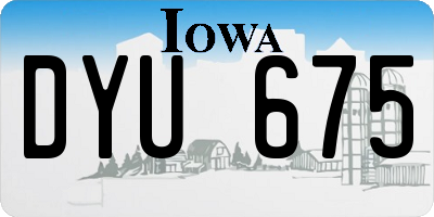 IA license plate DYU675