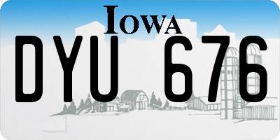 IA license plate DYU676