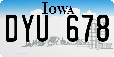 IA license plate DYU678