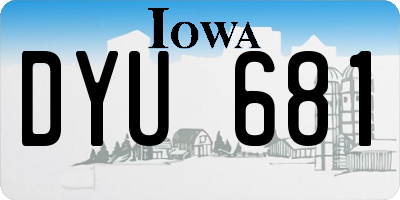 IA license plate DYU681