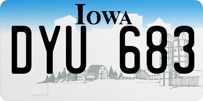 IA license plate DYU683