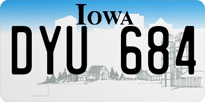 IA license plate DYU684