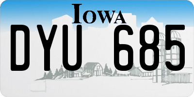 IA license plate DYU685