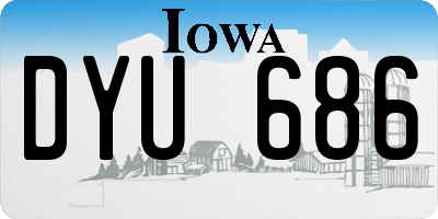 IA license plate DYU686