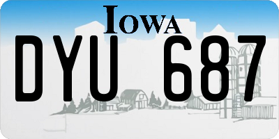 IA license plate DYU687