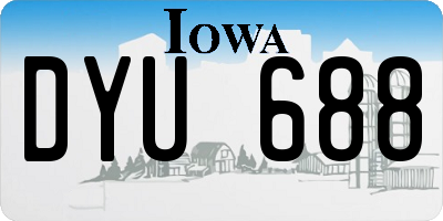 IA license plate DYU688