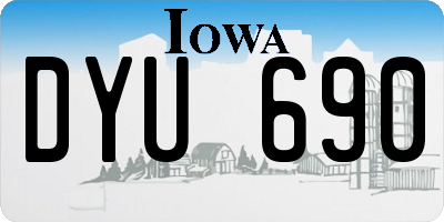 IA license plate DYU690