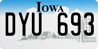 IA license plate DYU693