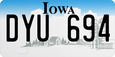 IA license plate DYU694